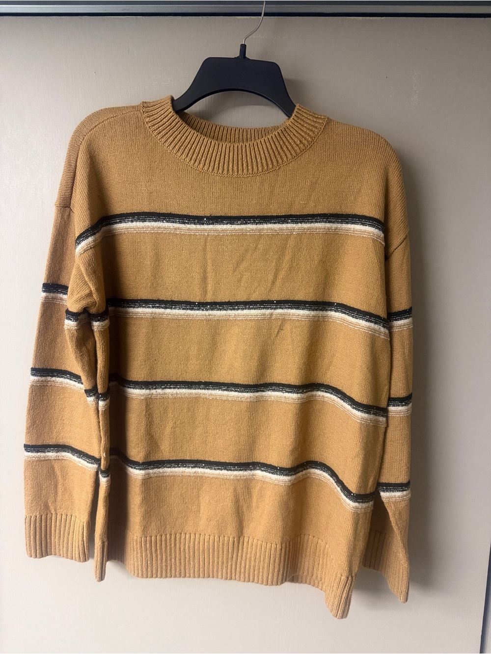 Talbot Women’s Mustard Striped Crewneck Sweater